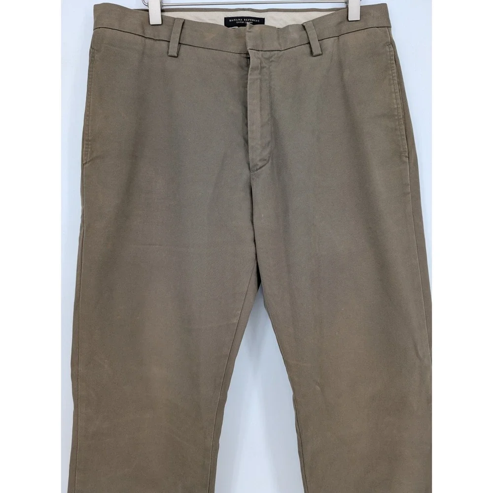 VTG Banana Republic Gavin Chino Pants Mens 32/34‎ Brown Cotton Classic Heritage